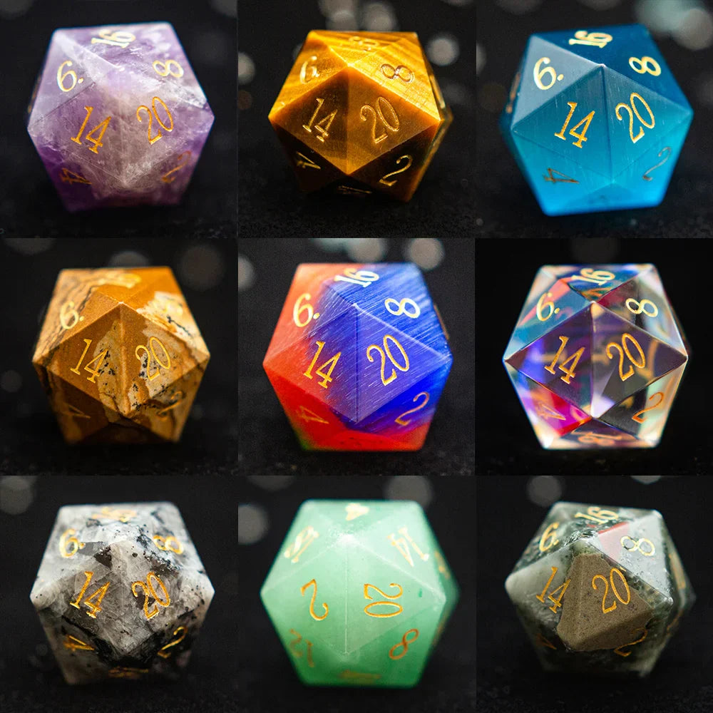 1pc 20 Sided D20 Dice Polyhedral Gemstone Various