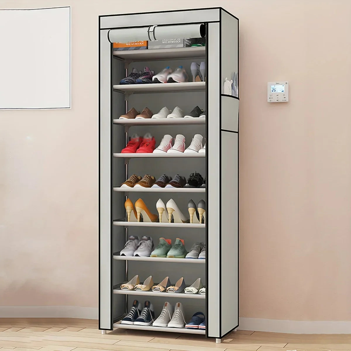 1pc-Multi layered dustproof shoe cabinet space shoe rack,