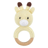 1pc Safety Wooden Baby Teether Crochet Cartoon Long