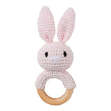 1pc Safety Wooden Baby Teether Crochet Cartoon Long