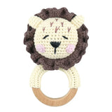 1pc Safety Wooden Baby Teether Crochet Cartoon Long