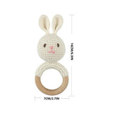 1pc Safety Wooden Baby Teether Crochet Cartoon Long