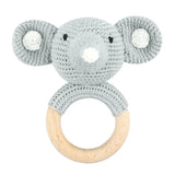 1pc Safety Wooden Baby Teether Crochet Cartoon Long