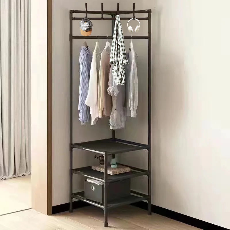 2/3 Layer Corner Coat Rack Multi-function Floor Standing