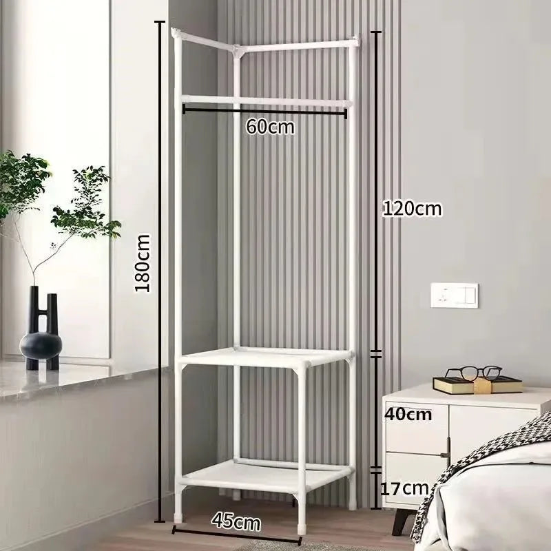 2/3 Layer Corner Coat Rack Multi-function Floor Standing