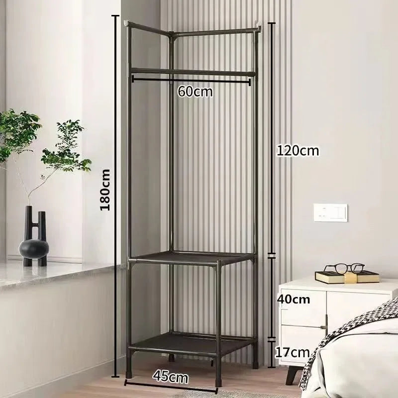 2/3 Layer Corner Coat Rack Multi-function Floor Standing