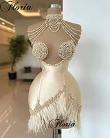 2 Designs Champagne Cocktail Dresses Short Mermaid Homecoming