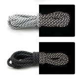 2 Pairs Thick Round Reflective ShoeLaces Black White