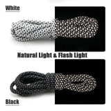 2 Pairs Thick Round Reflective ShoeLaces Black White