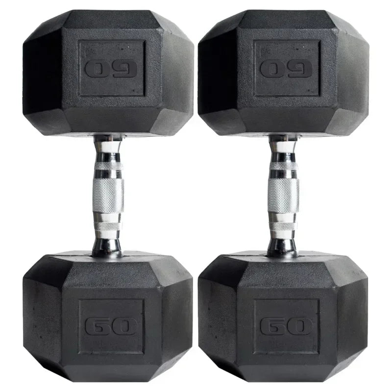 2 pack) Barbell, 45lb Coated Hex Dumbbell, Single