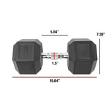 2 pack) Barbell, 45lb Coated Hex Dumbbell, Single