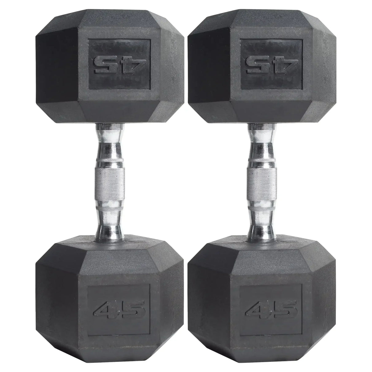 2 pack) Barbell, 45lb Coated Hex Dumbbell, Single