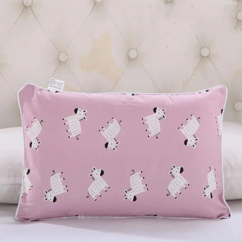 Colors 29x45cm Kids Pillow Case Cartoon Zoo Baby