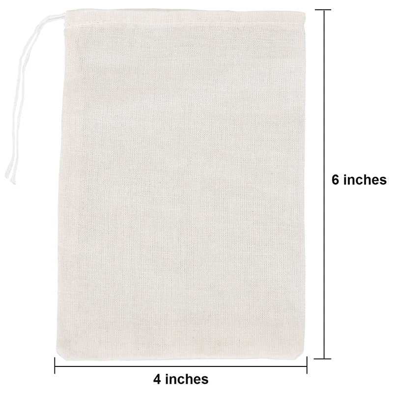 200 Pack Cotton Muslin Bags Sachet Bag Multipurpose Drawstring Bags