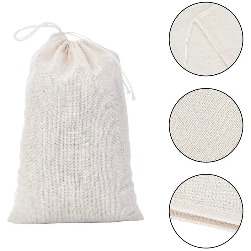 200 Pack Cotton Muslin Bags Sachet Bag Multipurpose Drawstring Bags