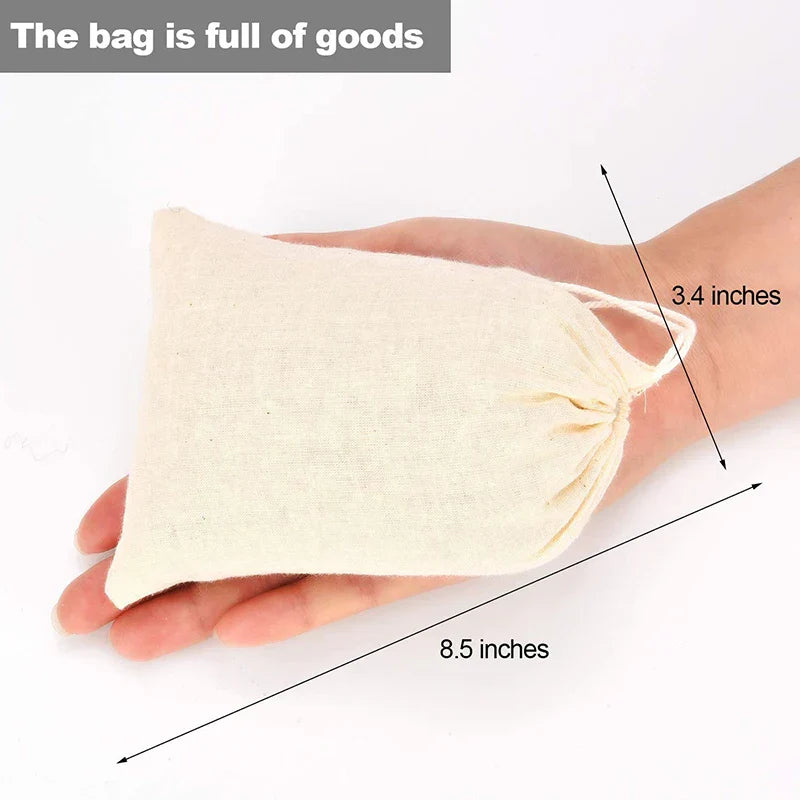 200 Pack Cotton Muslin Bags Sachet Bag Multipurpose Drawstring Bags