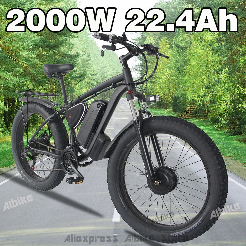 2000W Fat Tire Electric Bike 48V 22Ah 26" Mountain Ebike
