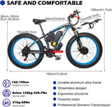 2000W Fat Tire Electric Bike 48V 22Ah 26" Mountain Ebike