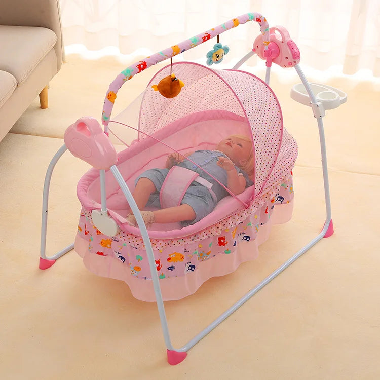 Baby Electric Cradle Bed Swing Crib Automatic Baby