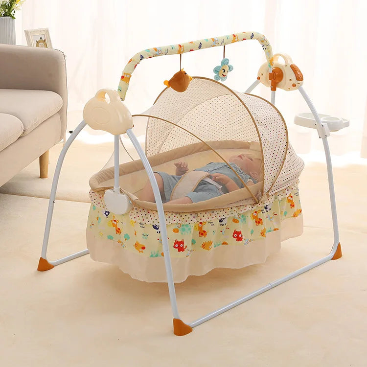 Baby Electric Cradle Bed Swing Crib Automatic Baby