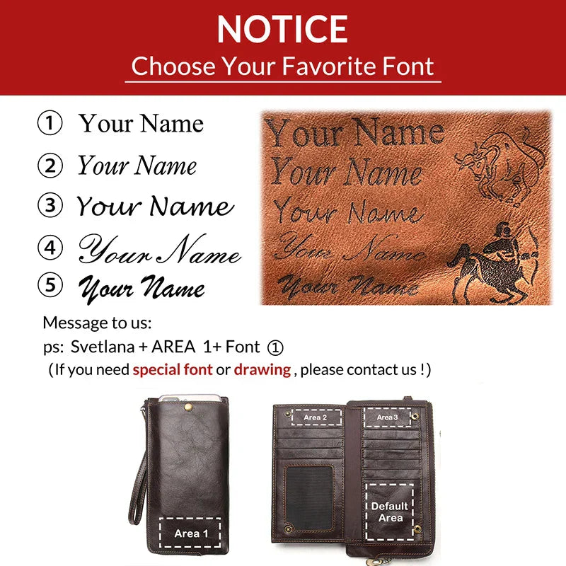 2022 Men's RFID Genuine Leather Wallet Clutch with Free Engraving