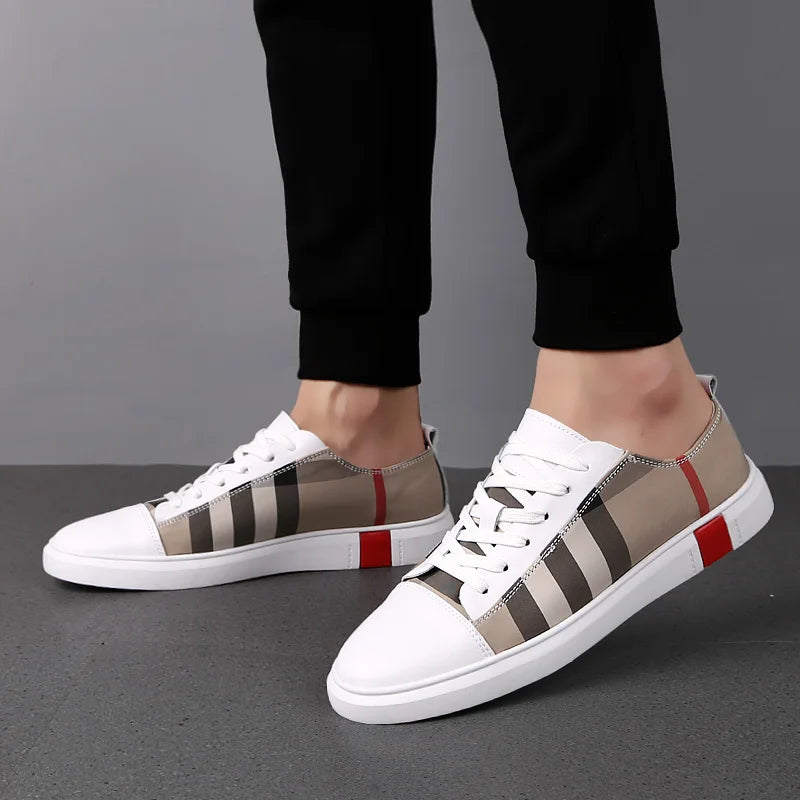 2022 Men's Breathable Skateboard Sneakers – Casual Genuine Leather