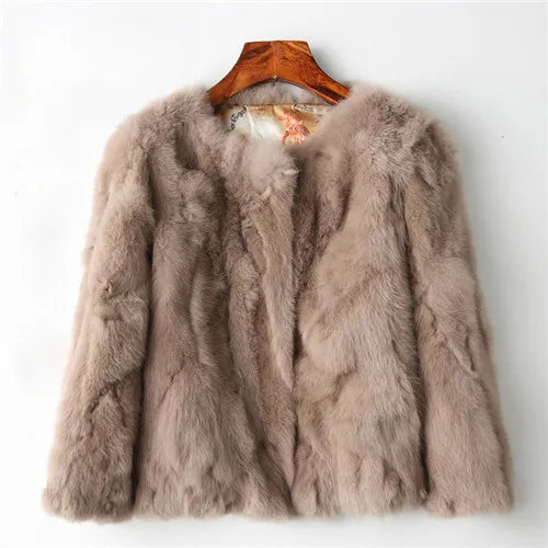 2022 Winter Women The Real Rabbit Fur Coat