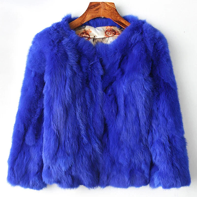 2022 Winter Women The Real Rabbit Fur Coat