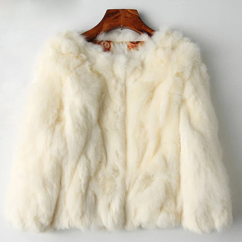 2022 Winter Women The Real Rabbit Fur Coat