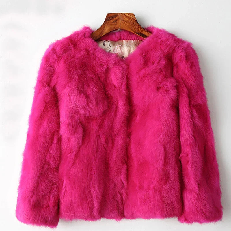 2022 Winter Women The Real Rabbit Fur Coat