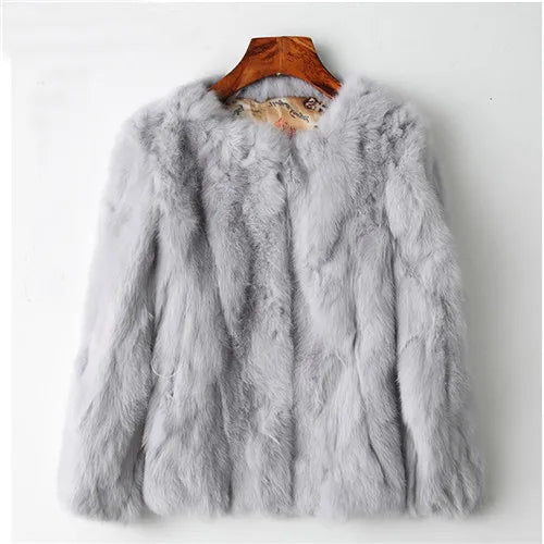 2022 Winter Women The Real Rabbit Fur Coat