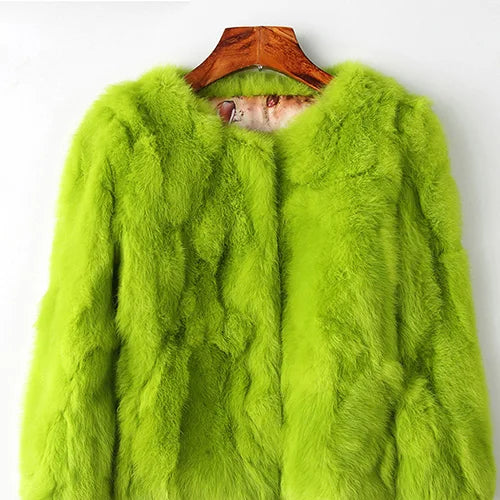 2022 Winter Women The Real Rabbit Fur Coat