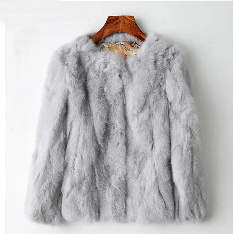 2022 Winter Women The Real Rabbit Fur Coat