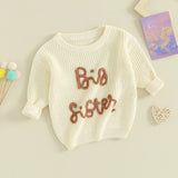 2023-08-18 Lioraitiin 18M-5Y Kids Girls Sweater Letter Embroidery