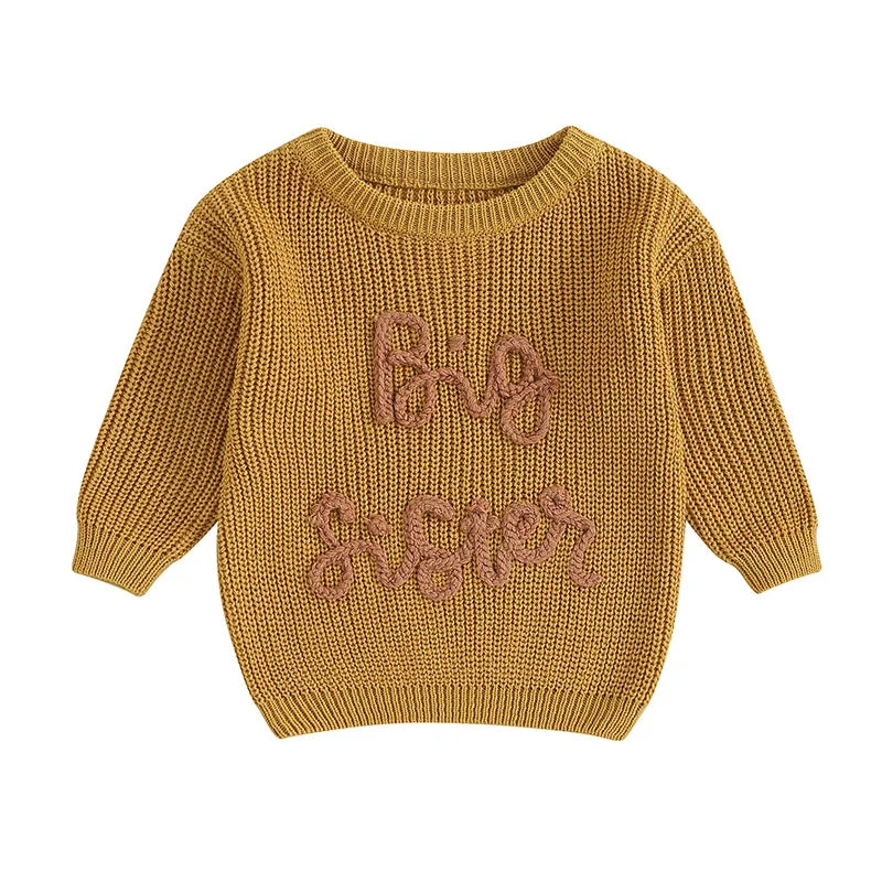 2023-08-18 Lioraitiin 18M-5Y Kids Girls Sweater Letter Embroidery