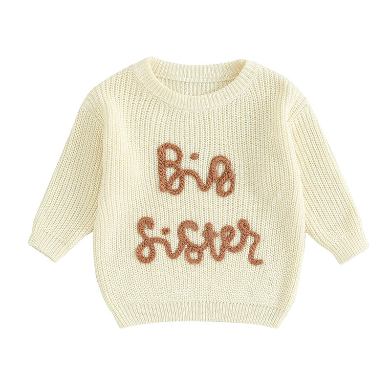 2023-08-18 Lioraitiin 18M-5Y Kids Girls Sweater Letter Embroidery