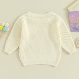 2023-08-18 Lioraitiin 18M-5Y Kids Girls Sweater Letter Embroidery