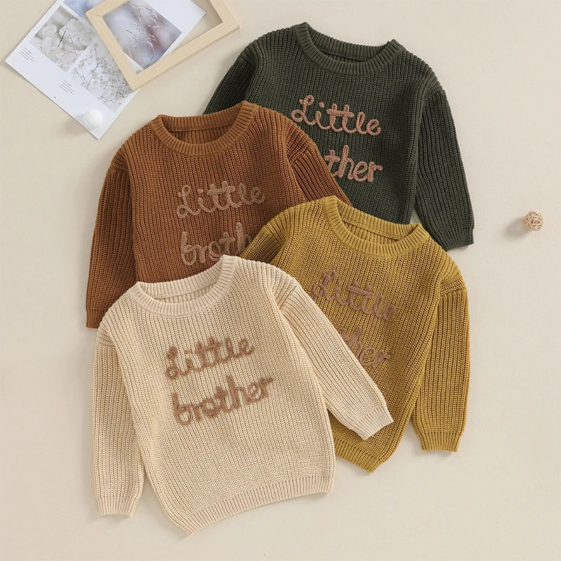 2023-09-18 Lioraitiin 0-18M Baby Boys Sweater Letter Embroidery
