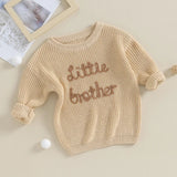 2023-09-18 Lioraitiin 0-18M Baby Boys Sweater Letter Embroidery