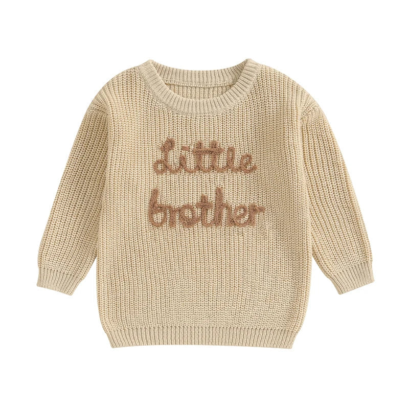 2023-09-18 Lioraitiin 0-18M Baby Boys Sweater Letter Embroidery