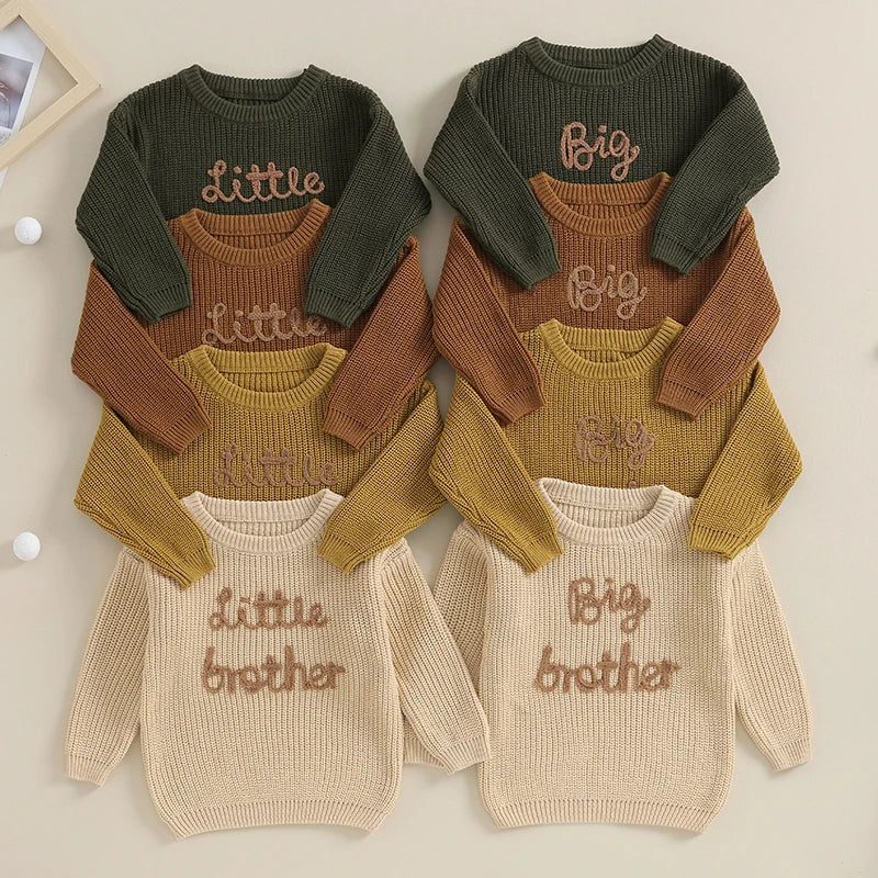 2023-09-18 Lioraitiin 0-18M Baby Boys Sweater Letter Embroidery