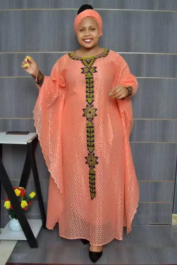 2023 African Dresses for Women Muslim Lace Boubou