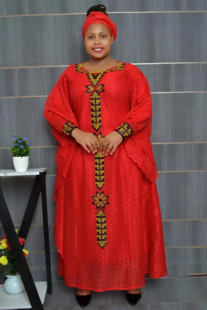 2023 African Dresses for Women Muslim Lace Boubou