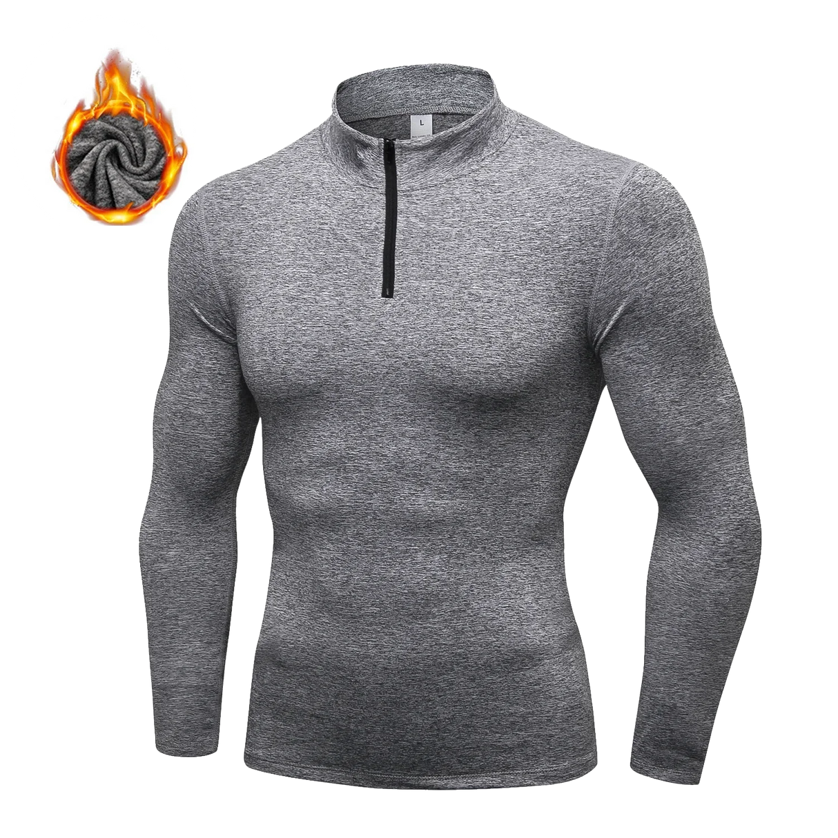 2023 Autumn Winter High Collar Shirt Men Compression