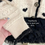 2023 Baby Girl Fashion Love Knitted Sweaters Cardigan