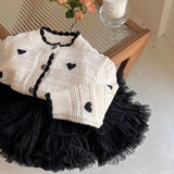 2023 Baby Girl Fashion Love Knitted Sweaters Cardigan