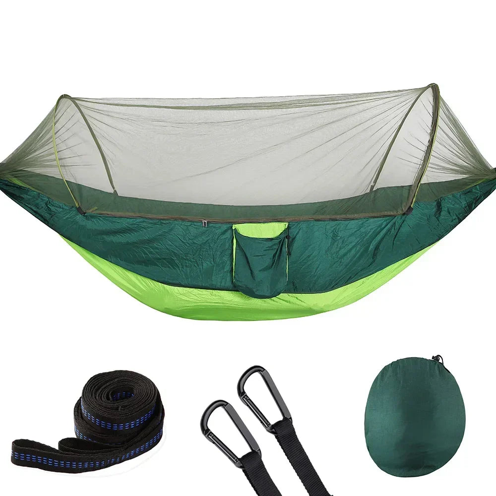 2023 Camping Hammock with Mosquito Net Pop-Up Light