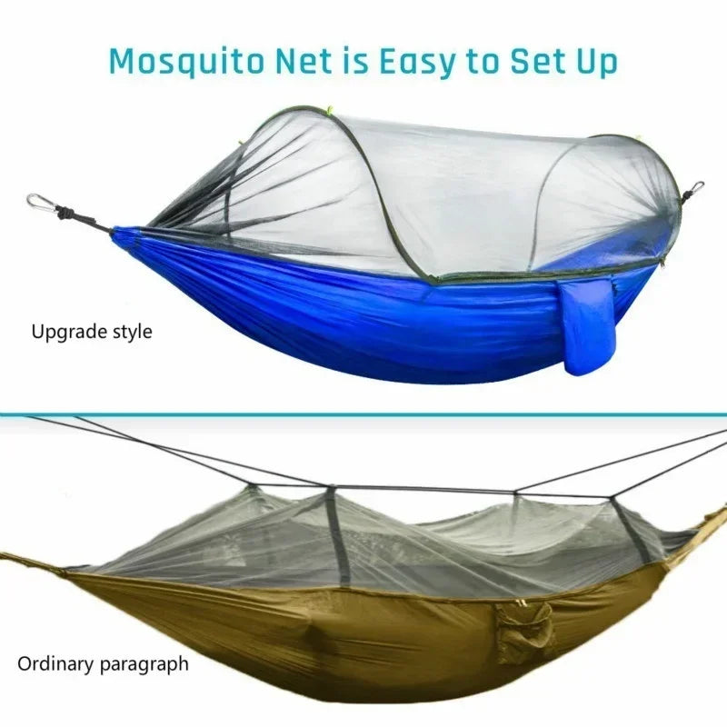 2023 Camping Hammock with Mosquito Net Pop-Up Light