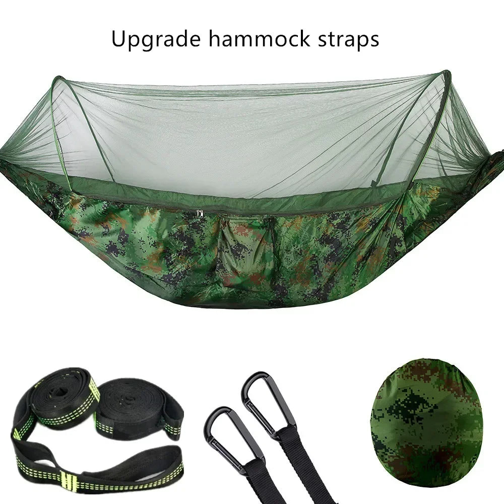 2023 Camping Hammock with Mosquito Net Pop-Up Light