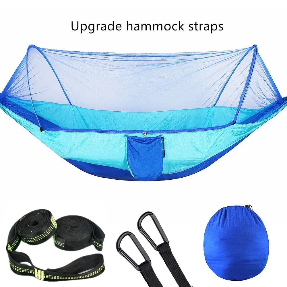 2023 Camping Hammock with Mosquito Net Pop-Up Light